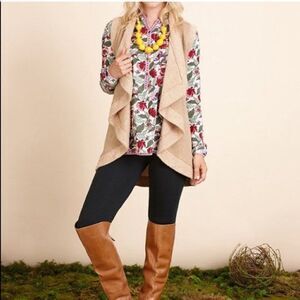 Matilda Jane Sooner or Later Open Waterfall Front Sweater Vest Size XS